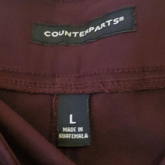 NWT COUNTERPARTS BURGUNDY BOOTCUT FLARE LEG ANKLE PULL ON PANTS SIZE LARGE - Picture 5 of 12